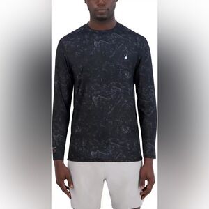 Men’s Spyder swim Rash Guard 50 + UPF  long sleeve shirt size small